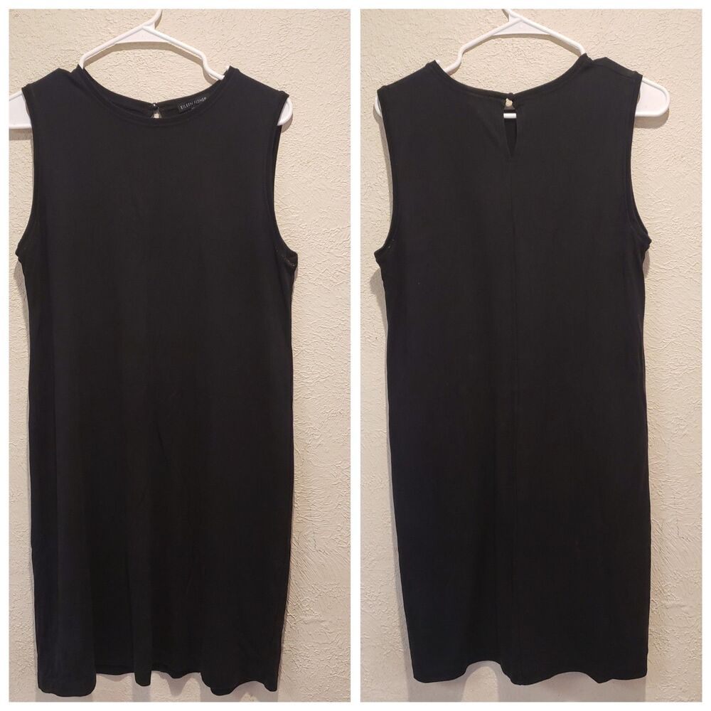Eileen Fisher Petrol Blue Tencel Viscose Washable Sleeveless Swing Dress Med